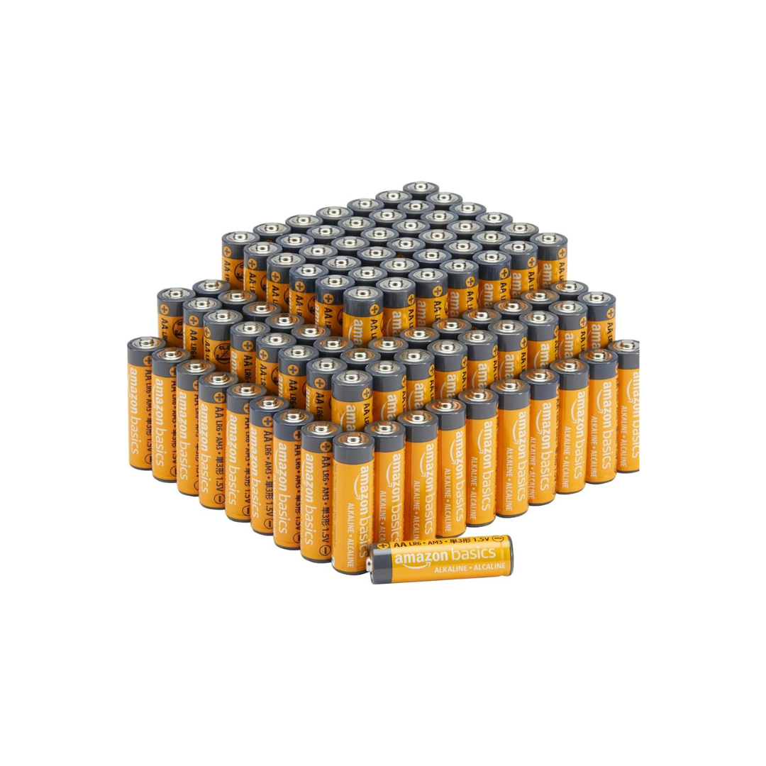 Amazon Basics AA Alkaline Batteries (100-Pack)